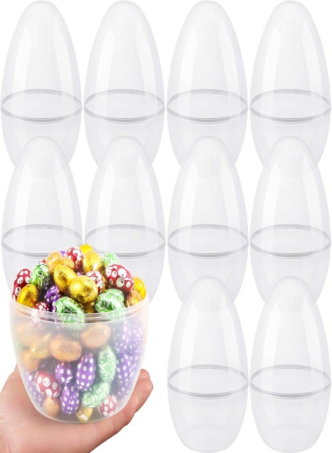 Restroma 10 Pcs 8 Inch Giant Clear Easter Eggs Jumbo Transparent Easter Eggs Plastic Eggs Fillable for Easter Basket Stuffers Fillers Party Decor - Image 1
